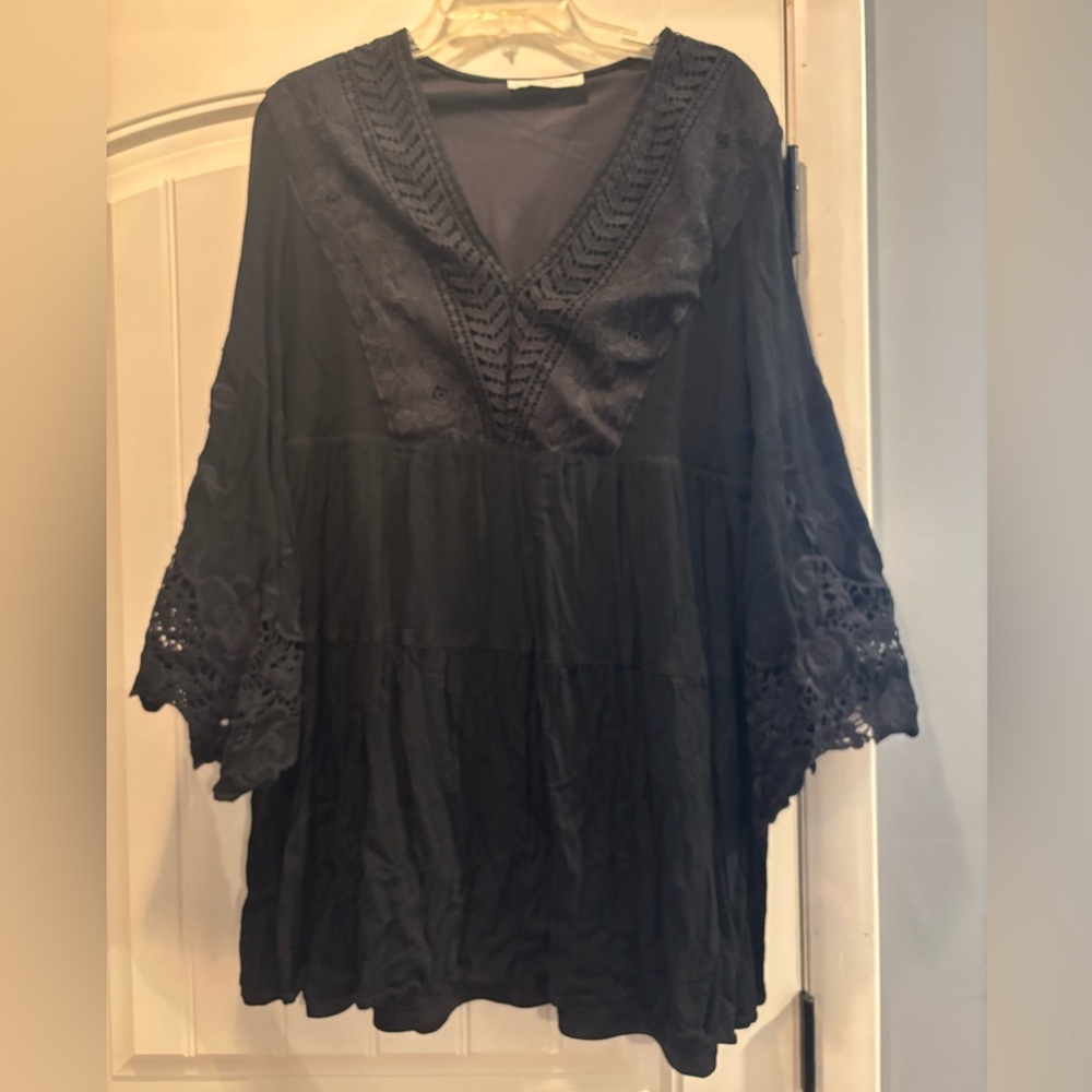 Elegant Black Lace Women's Dress